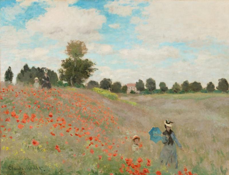 Un champ de coquelicots dans une interprétation artistique moderne